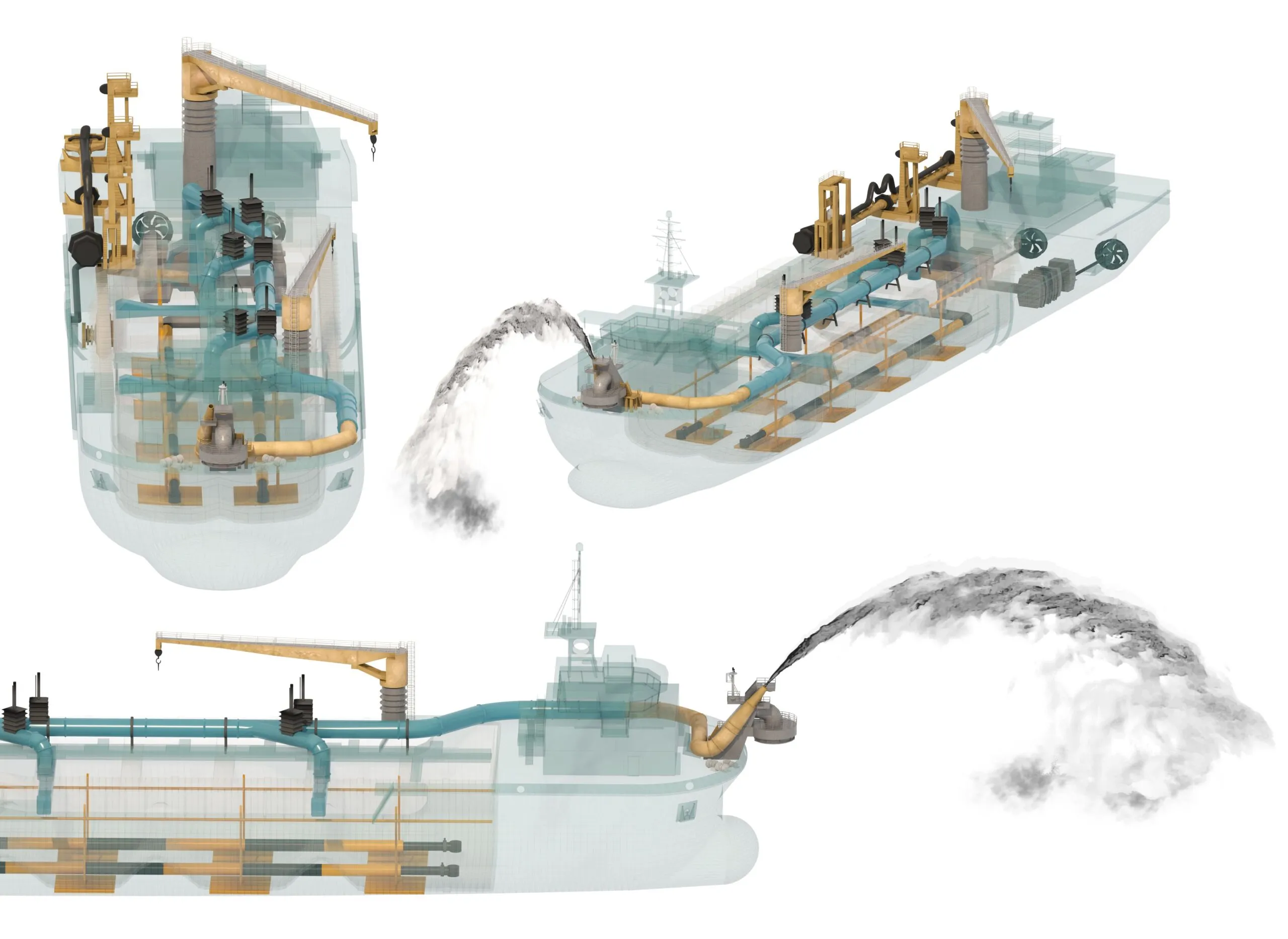 Drague suceuse à trémie traînante