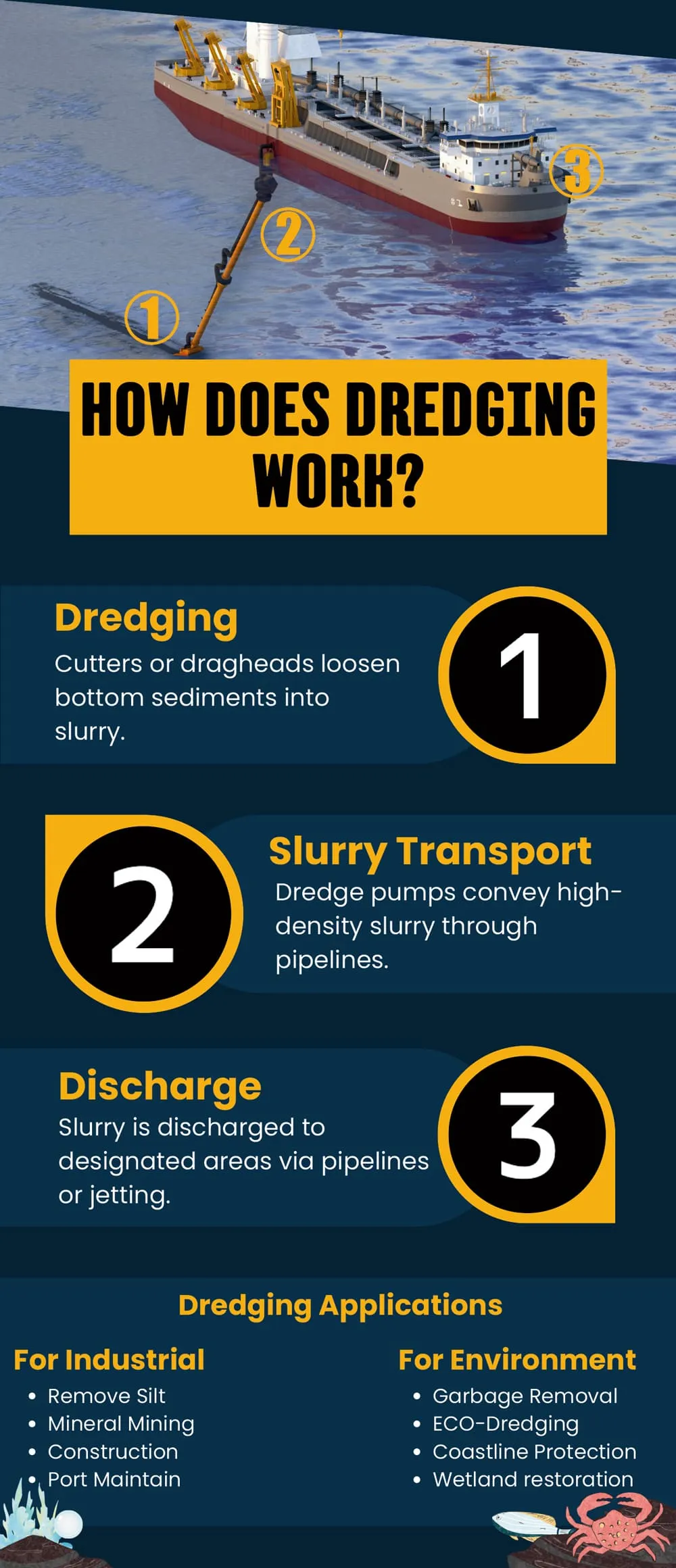 Infographie sur le fonctionnement du dragage