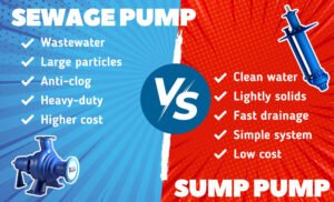 Инфографика "Канализационный насос против дренажного насоса"
