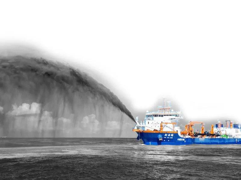 Transport-impurities,-sand,-and-mud-deposited-during-lake-and-port-dredging-projects
